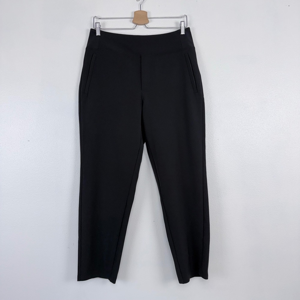 Athleta Endless High Rise Pants Women 8 Black Commute Travel Minimalist Chic